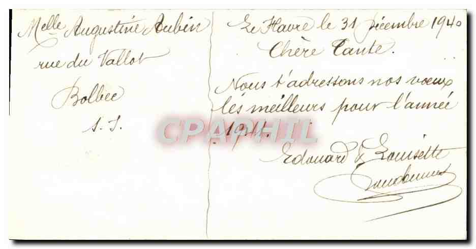 CPA Fantaisie Fleurs Fer a cheval — Verso