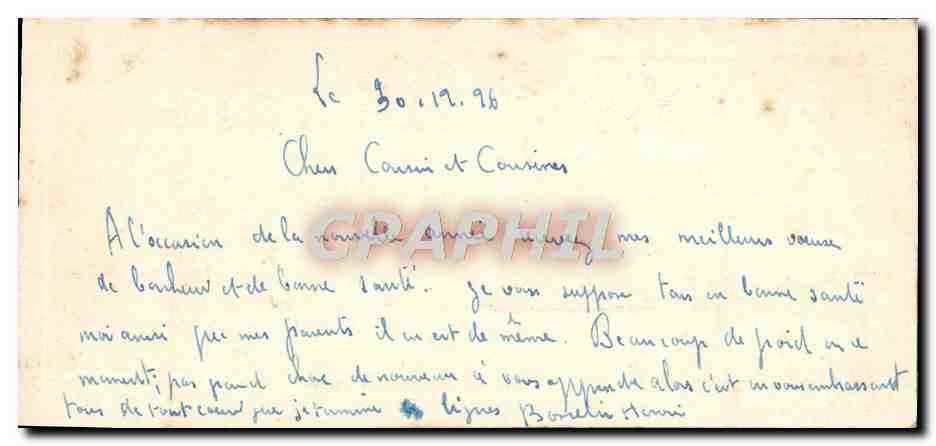 CPA Fantaisie Bonne annee — Rückseite