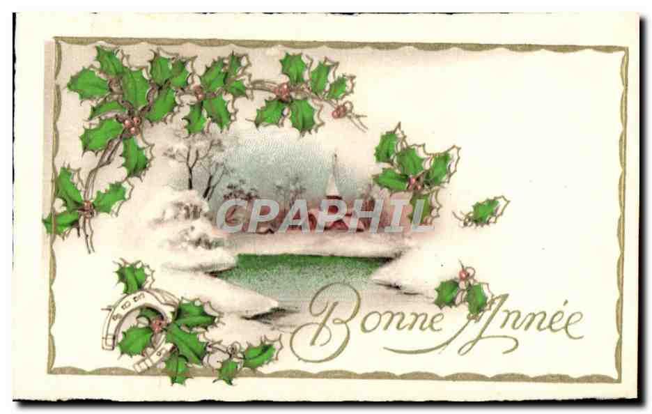 CPA Fantaisie Fleurs Fer a cheval