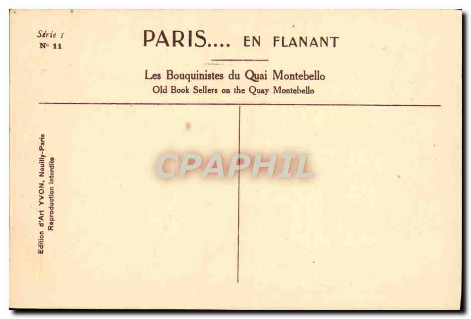 CPA Paris Notre Dame Les bouquinistes — Rückseite