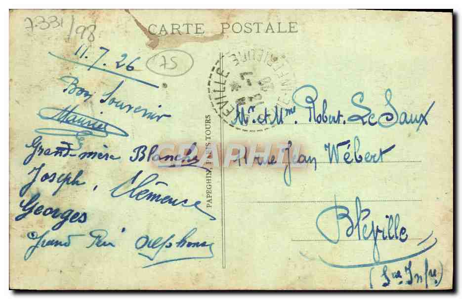 CPA Paris La rue de Rivoli et le jardin des Tuileries pris vers l'Arc de TRiomphe  — Verso