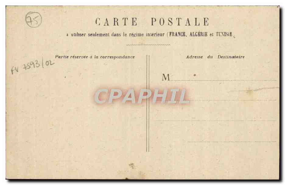 Tarjeta postal antigua París Estación Saint Lazare — Reverso