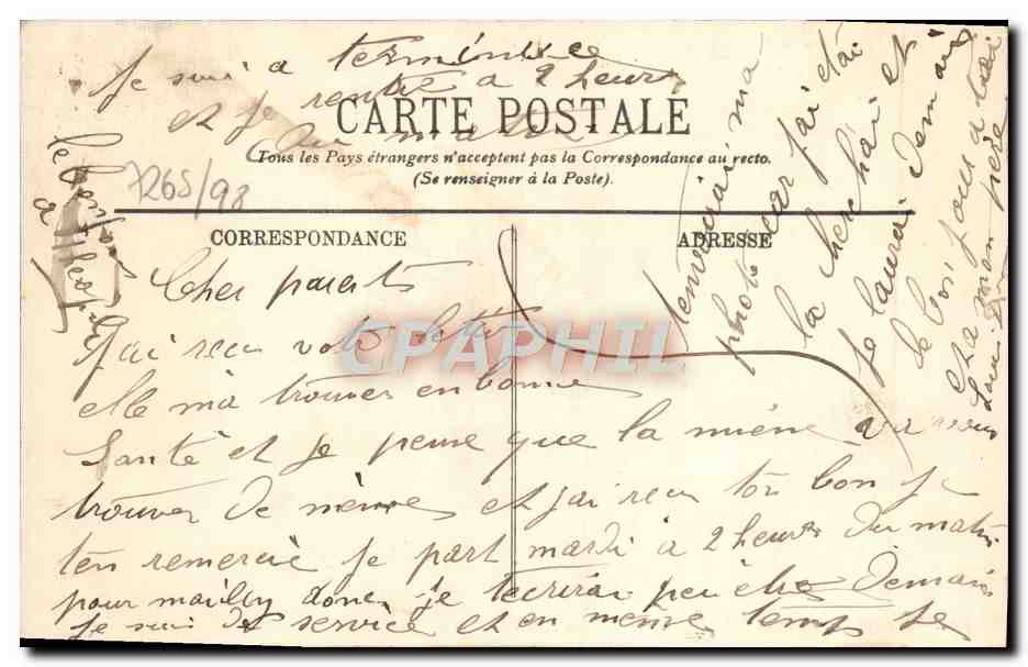 CPA Paris Gare Saint Lazare et la cour de Rome Tramway — Rückseite