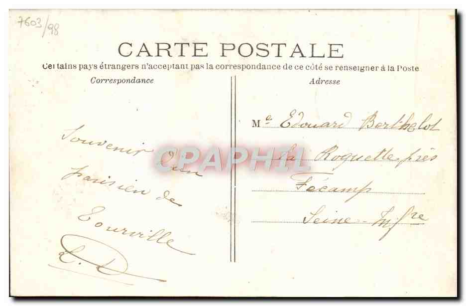 CPA Paris Gare Saint Lazare La Cour du Havre — Rückseite