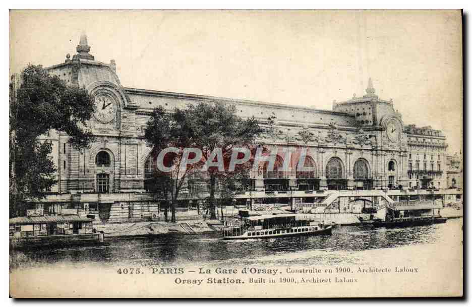 CPA Paris La Gare d'Orsay Bateau Peniche