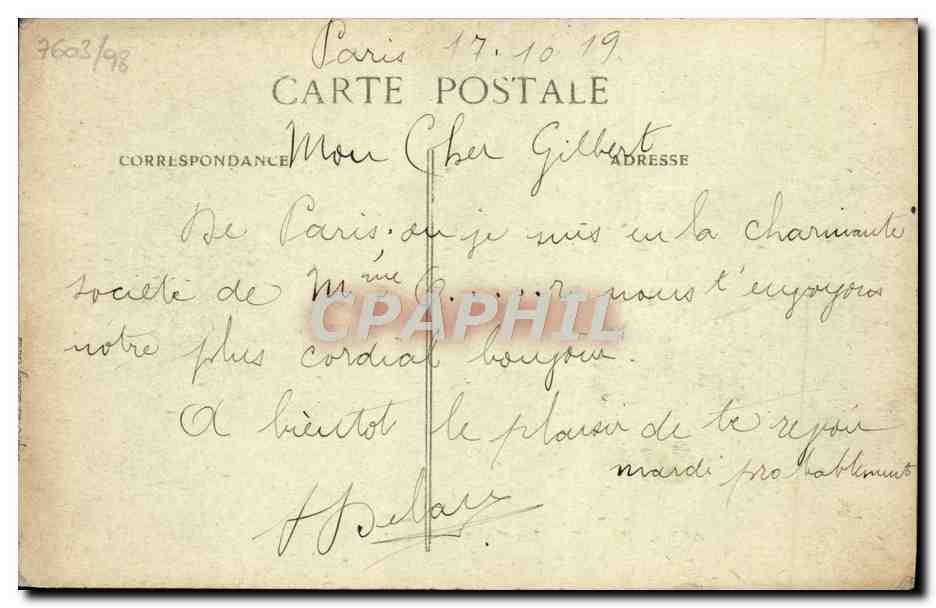 CPA Paris La Gare d'Orsay Bateau Peniche — Rückseite