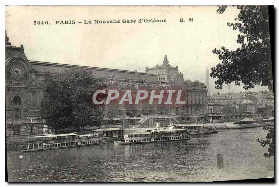 CPA Paris La Nouvelle Gare d'Orleans Bateau Peniche 