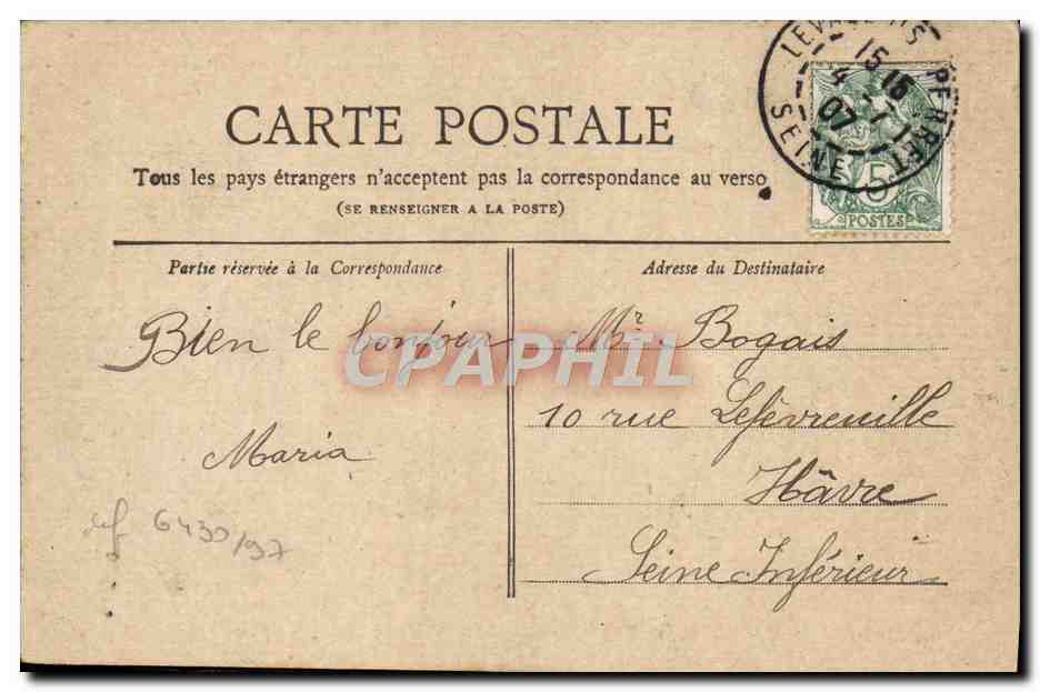 CPA Paris La Gare de L'Est — Rückseite