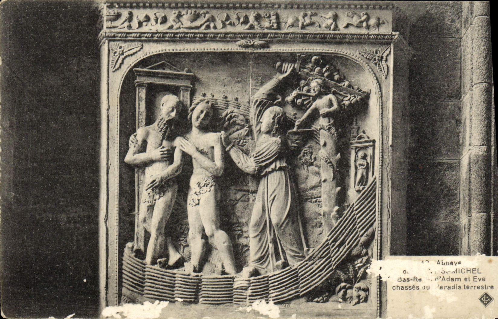 CPA Abbaye du Mont Saint Michel Adam et Eve