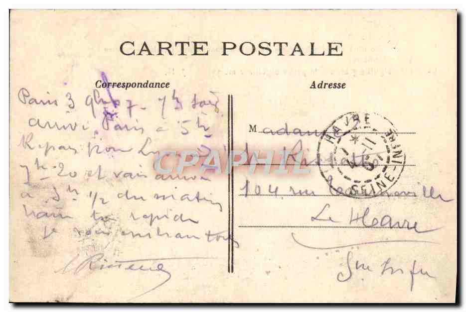 CPA Paris Gare de Lyon — Rückseite