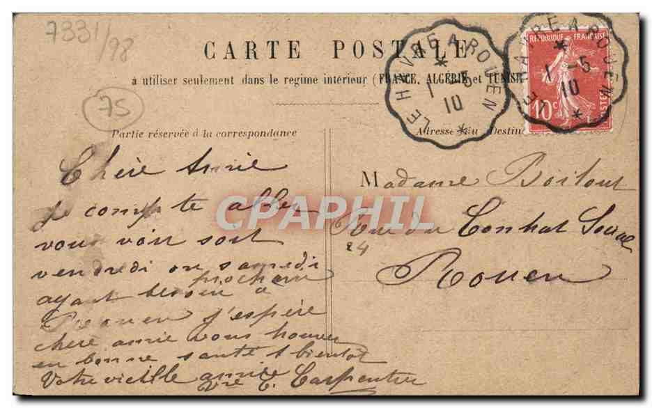 CPA Paris Gare de l'Est Autobus — Rückseite