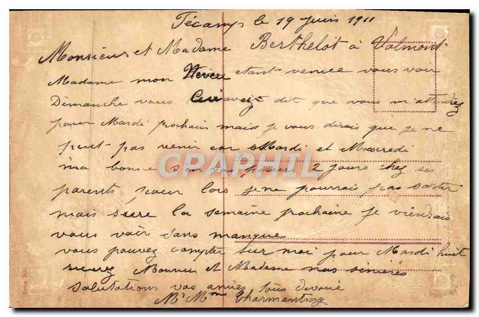 CPA Fantaisie  — Verso