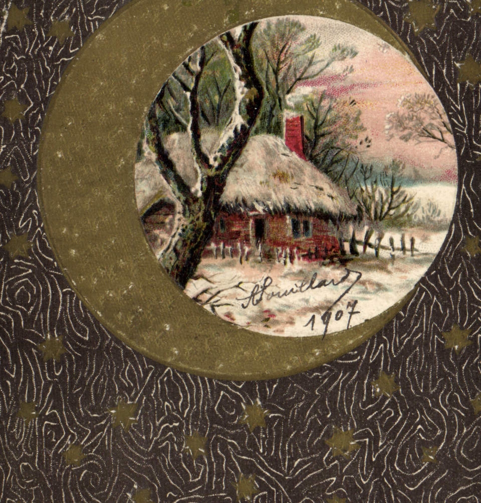 CPA Fantaisie Maison Lune