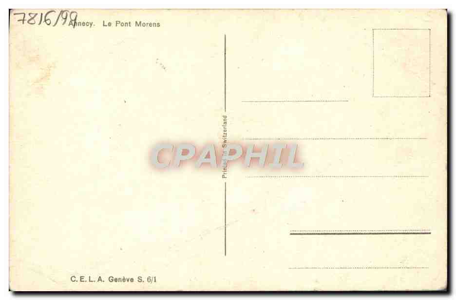 CPA Annecy Le Pont Morens — Rückseite