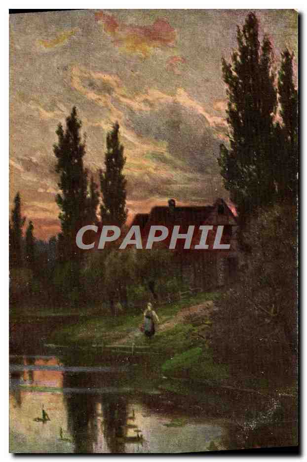 CPA Fantaisie Maison au bord de l'eau