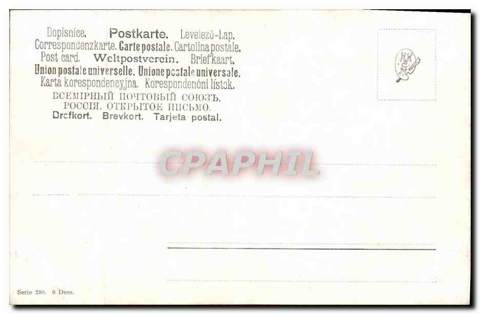 CPA Fantaisie Promeneur au bord du bois — Verso