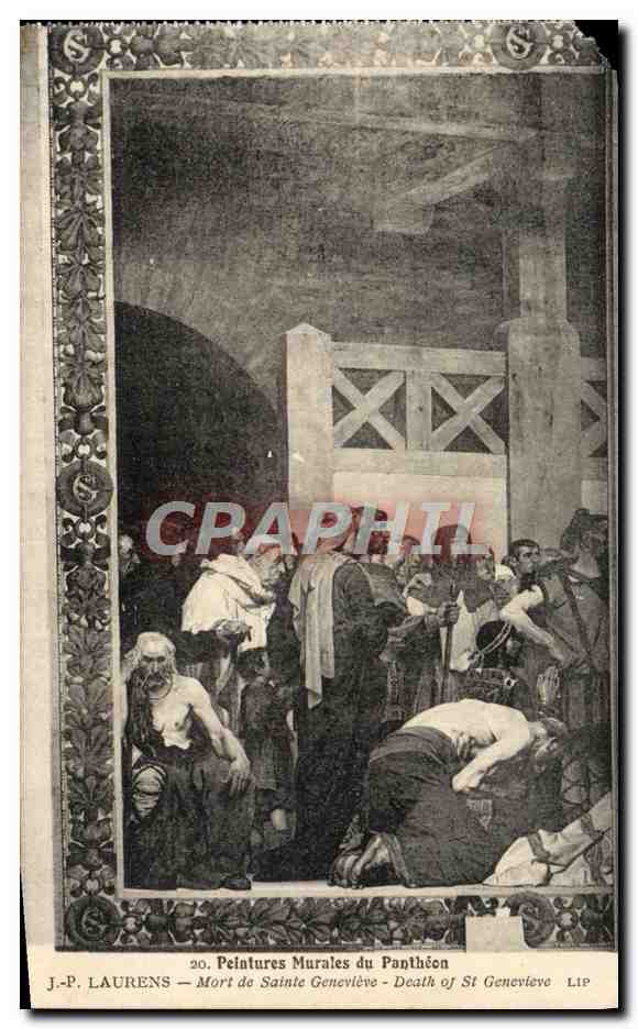 CPA Paris Peintures murales du Pantheon Laurens Mort de Sainte Genevieve