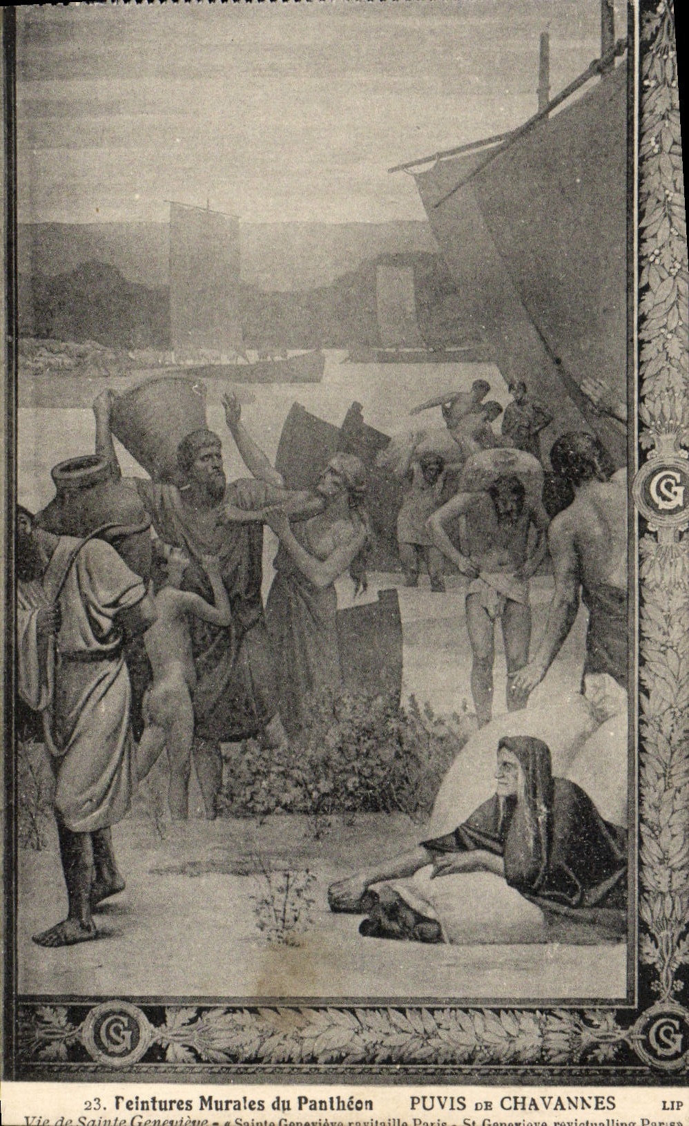 CPA Peintures Murales du Pantheon Puvis De Chavannes Vie de Sainte Genevieve ravitaille Paris