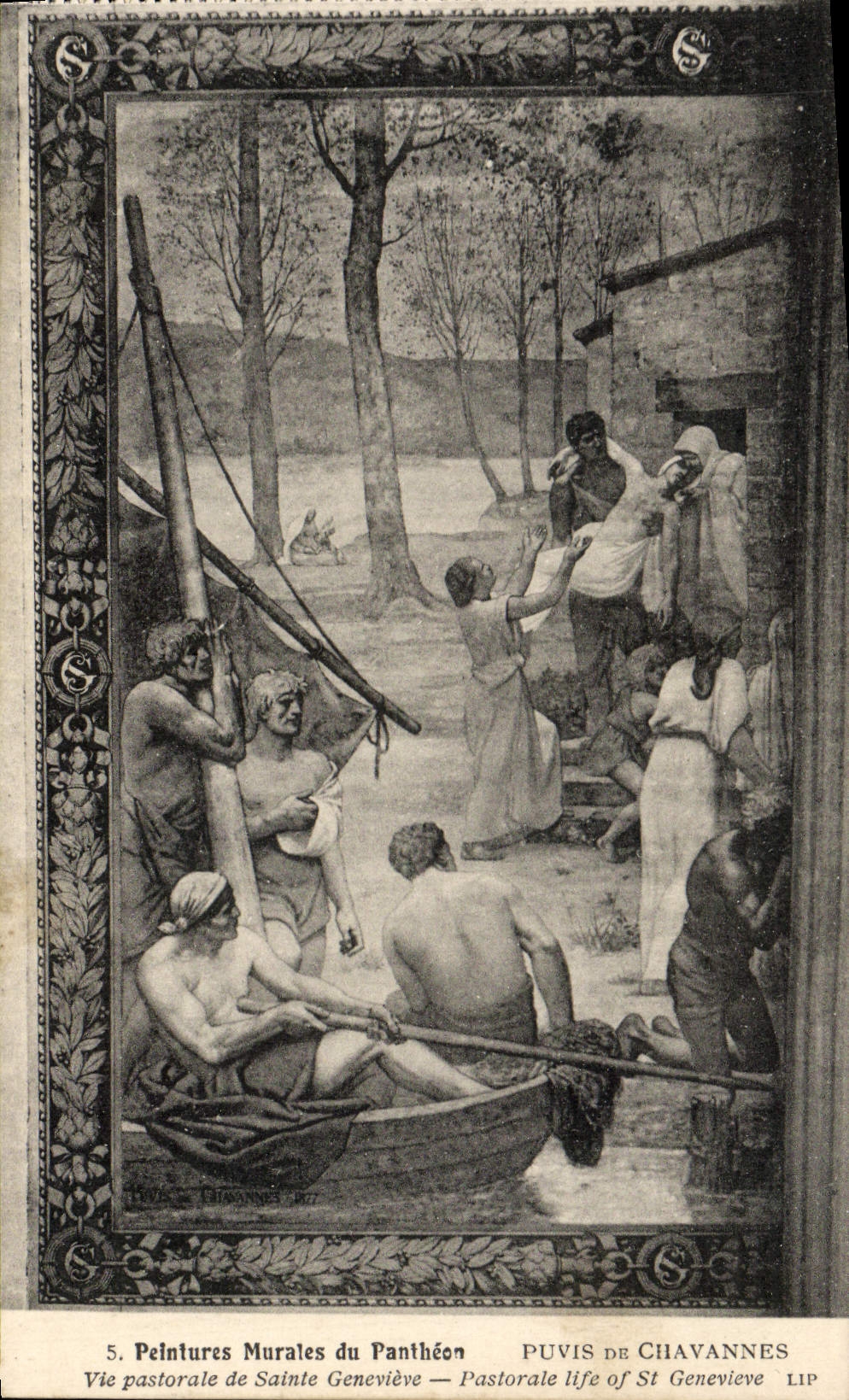 CPA Peintures Murales du Pantheon Puvis De Chavannes Vie pastorale de Sainte Genevieve 