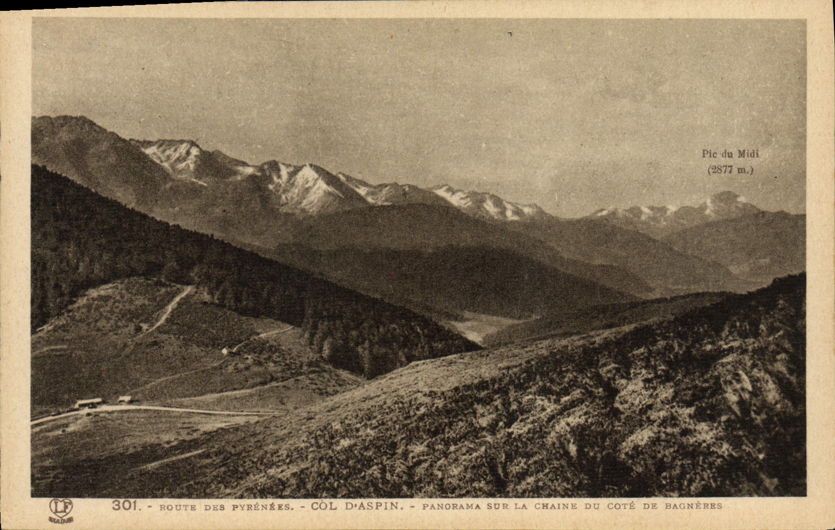 Route des Pyrénées - Col d'Aspin - Panorama sur la chaîne du côté de Bagnères
