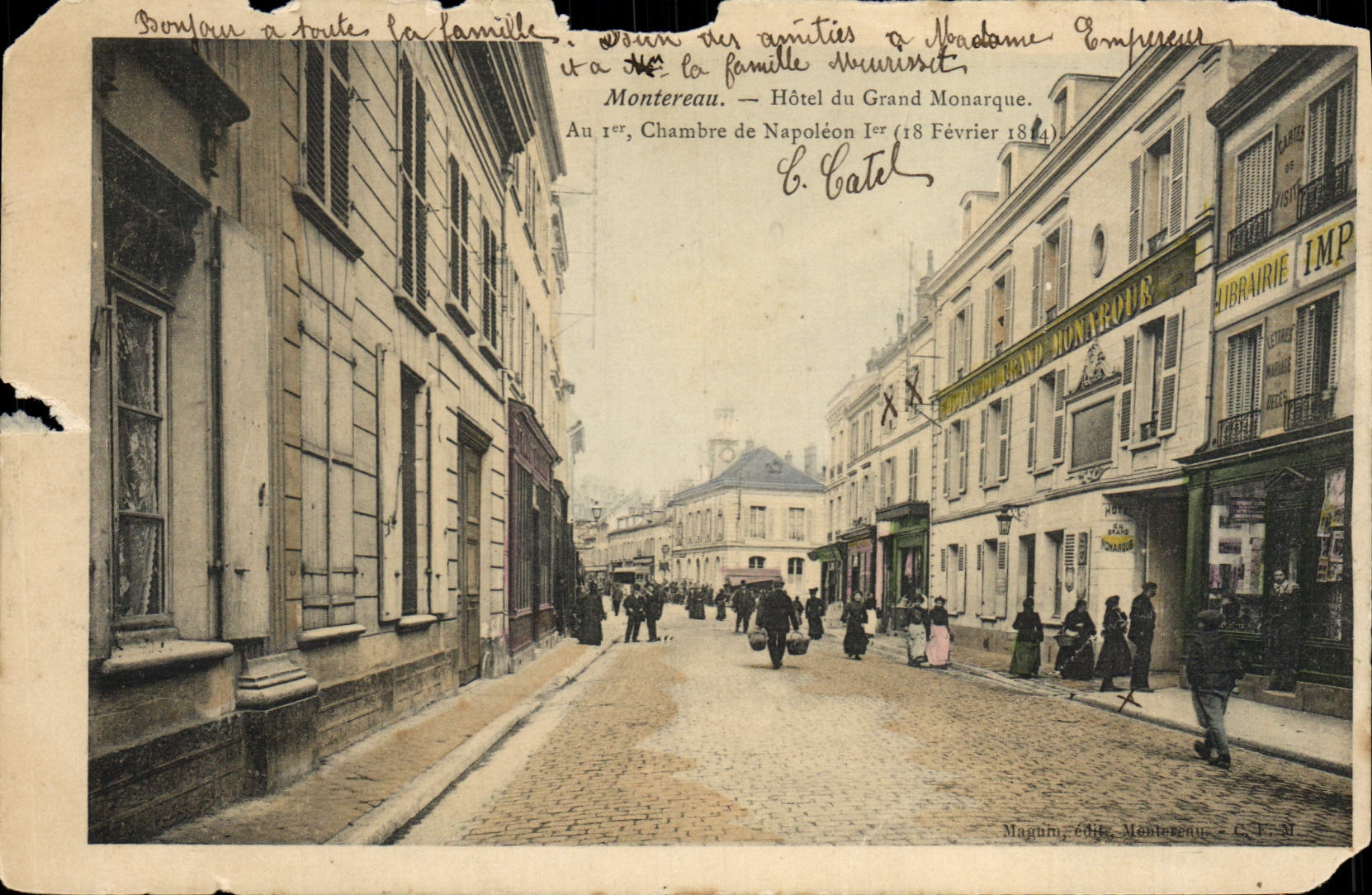 CPA Montereau Hotel Du Grand Monarque Au 1er chambre de Napoleoin 1er