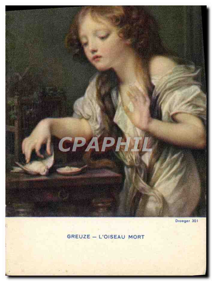 CPM Greuze L'oiseau mort