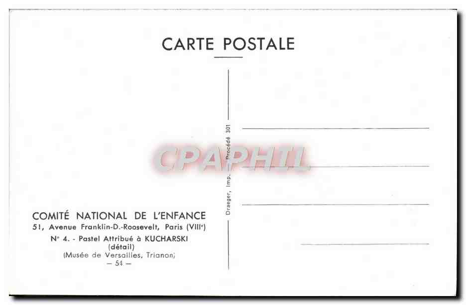 CPM Pastel Kucharski Musee de Versailles Trianon — Rückseite