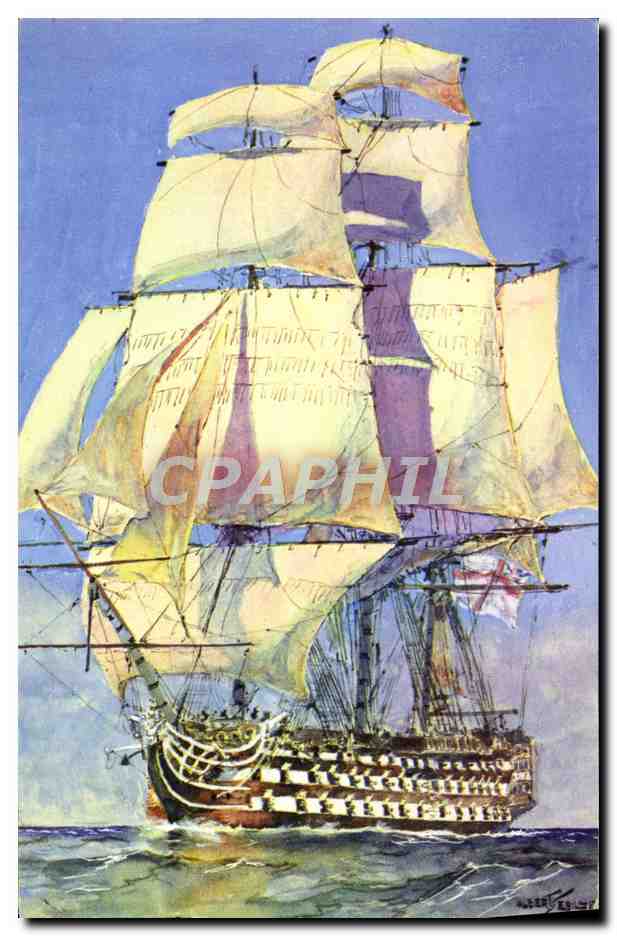 CPM Bateau Grand voilier 1840 Sebille