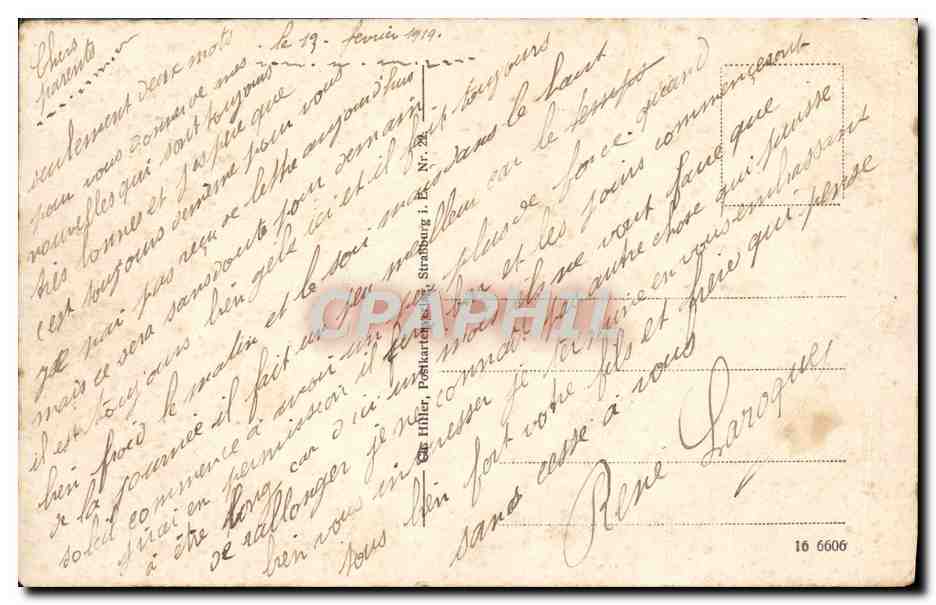 Strasbourg i. E. — Bei den gedeckten Brücken — Éditeur H. H. H. Nr. 16 6606 — Rückseite