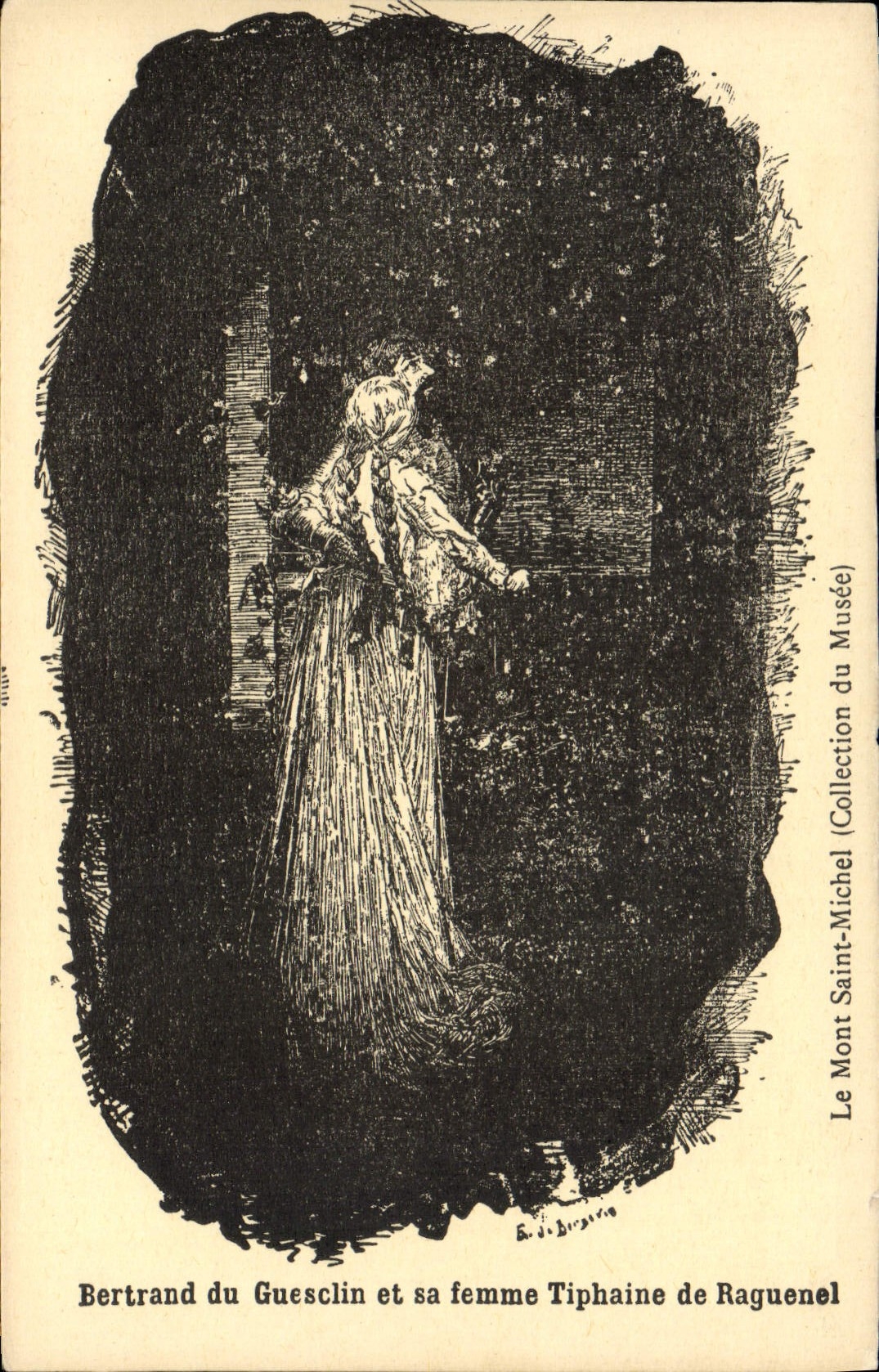 CPA Bertrand Du Guesclin et sa Femme Tiphaine de Raguenel Mont Saint Michel