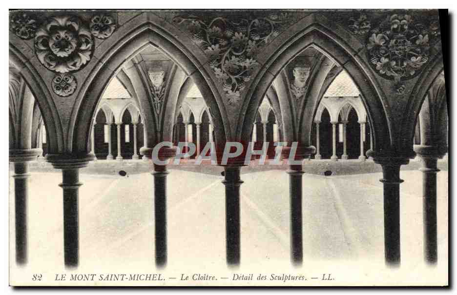 Le Mont-Saint-Michel — Le Cloître — Détail des Sculptures — LL.