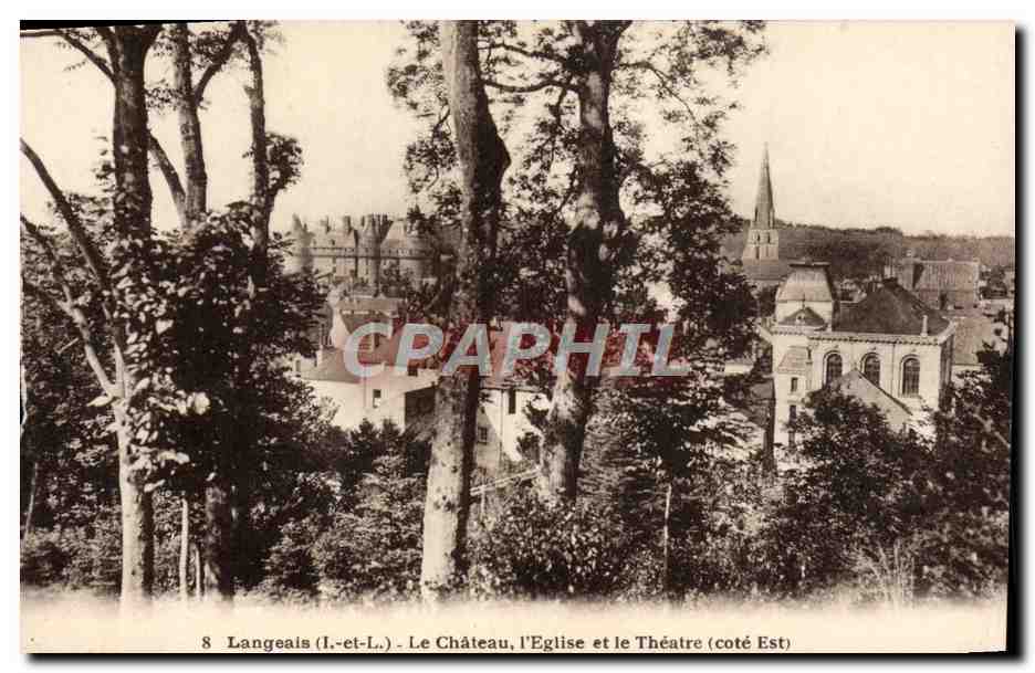 CPA Langeais Le Chateau L'Eglise et le Theatre