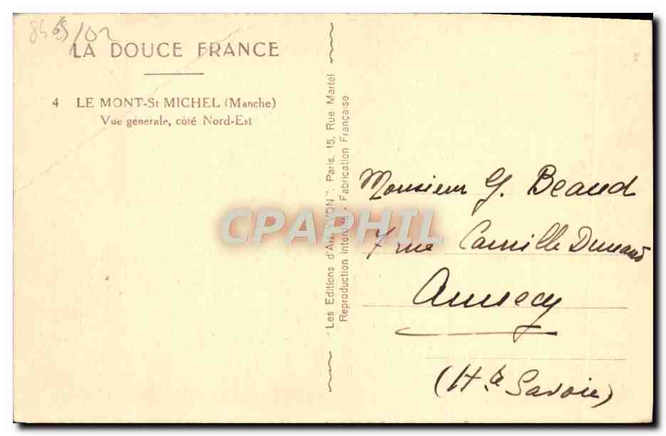 CPA La Douce France Le Mont Saint Michel Vue Generale Cote Nord Est — Reverso
