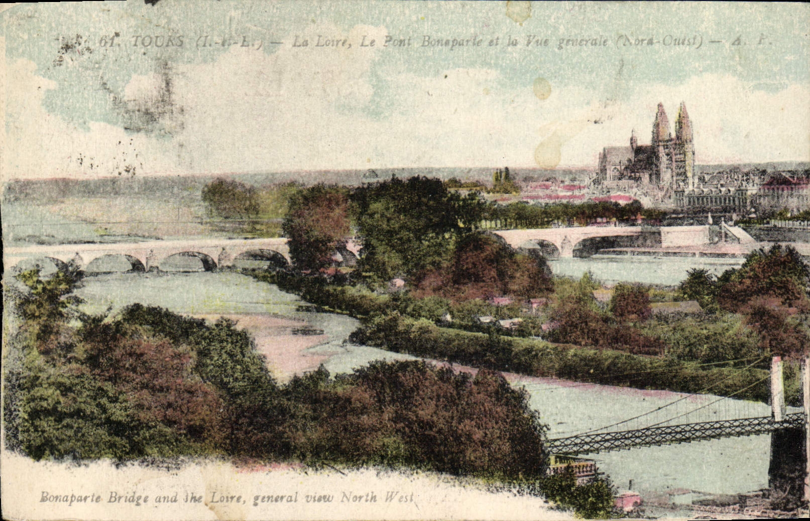 CPA Tours La Loire Le Pont Bonaparte et la vue generale 