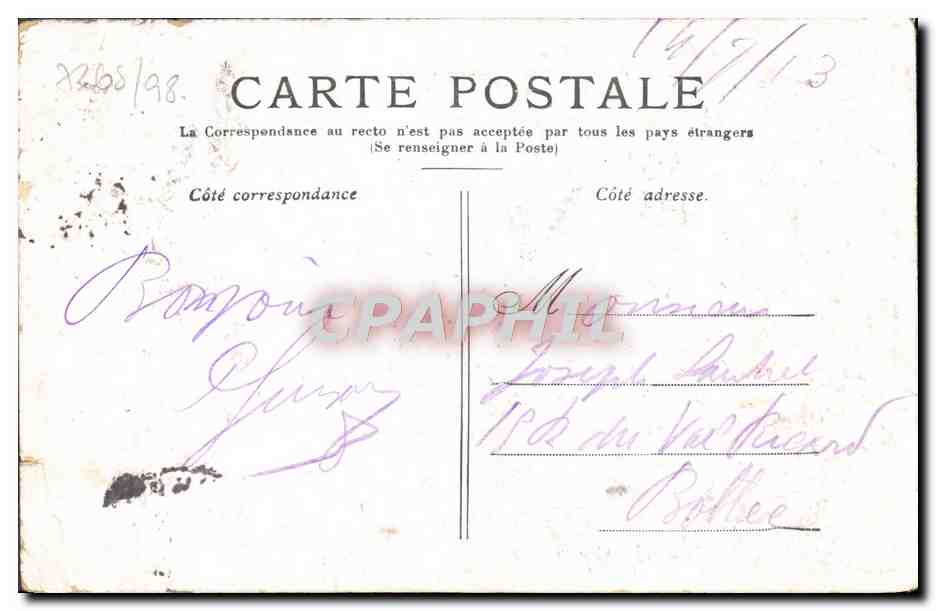 CPA Paris Boulevard Des Italiens — Rückseite