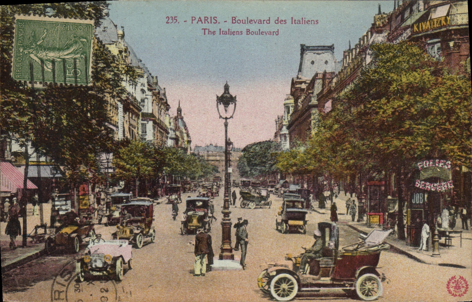 CPA Paris Boulevard Des Italiens Folies Bergere 