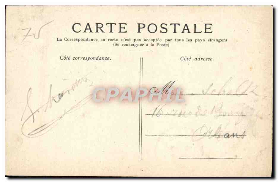 CPA Paris Boulevard Des Capucines — Rückseite