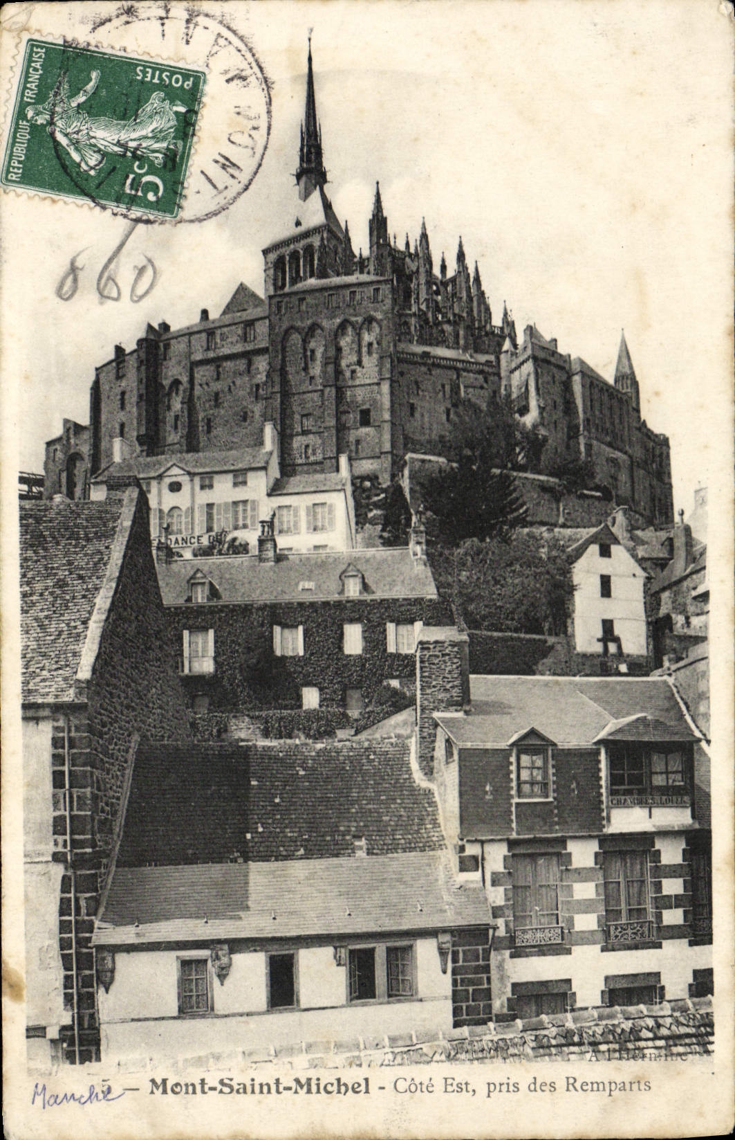CPA Mont Saint Michel Cote Est Pris Des Remparts