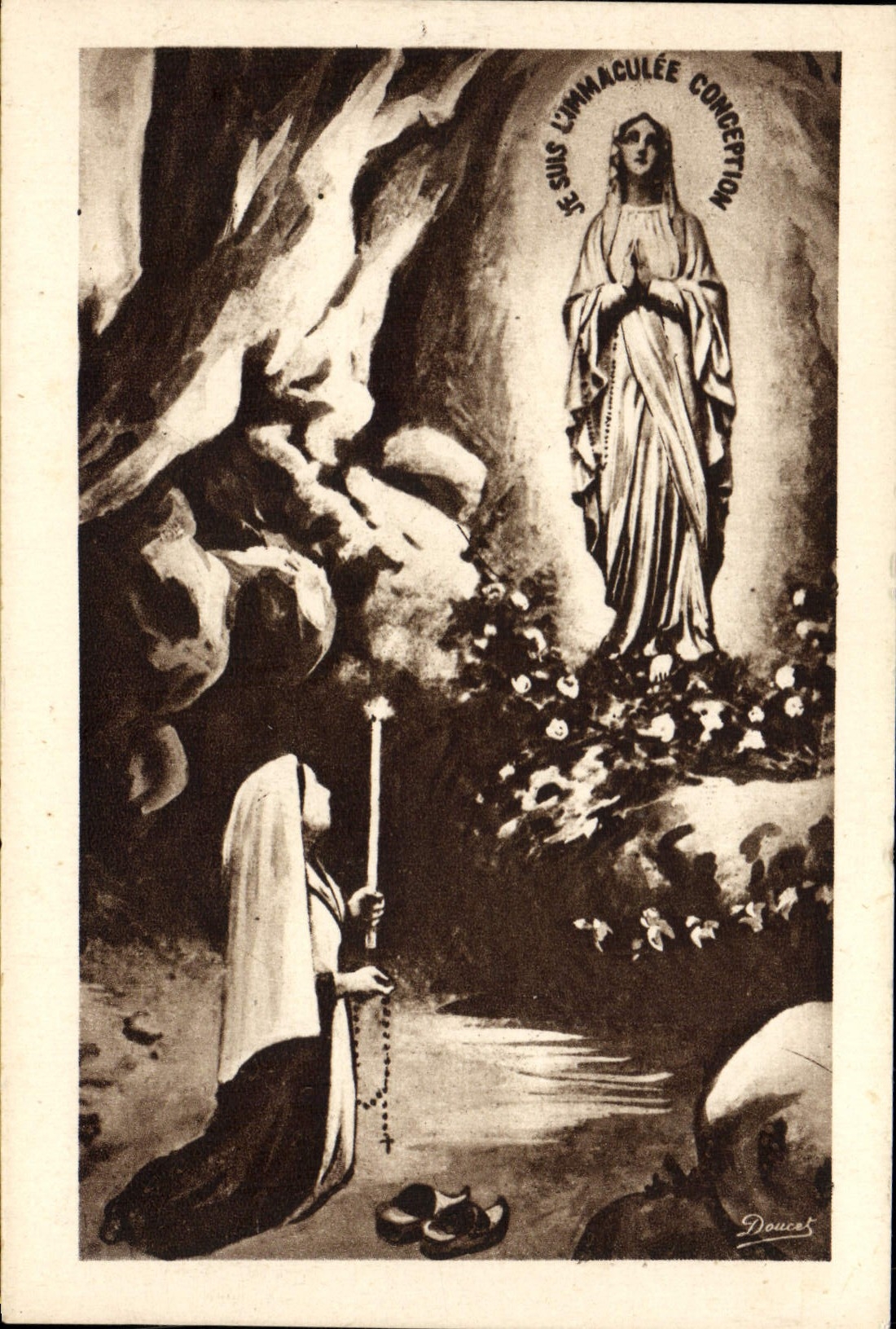 CPA Lourdes L'Apparition