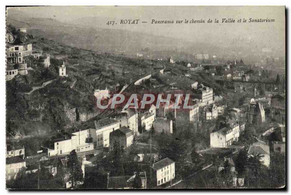Royat — Panorama sur le chemin de la Vallée et le Sanatorium