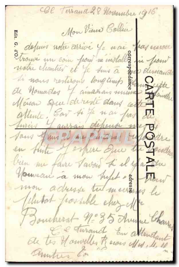 Royat — Panorama sur le chemin de la Vallée et le Sanatorium — Verso