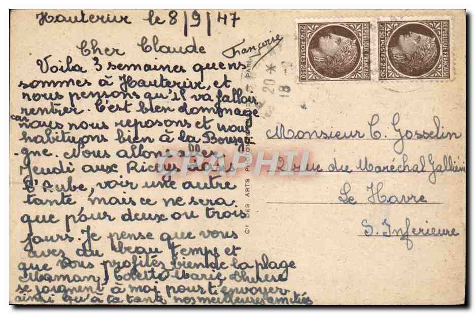 CPA Auxerre Bords De l'Yonne La Cathedrale Et l'Eglise St Germain — Verso