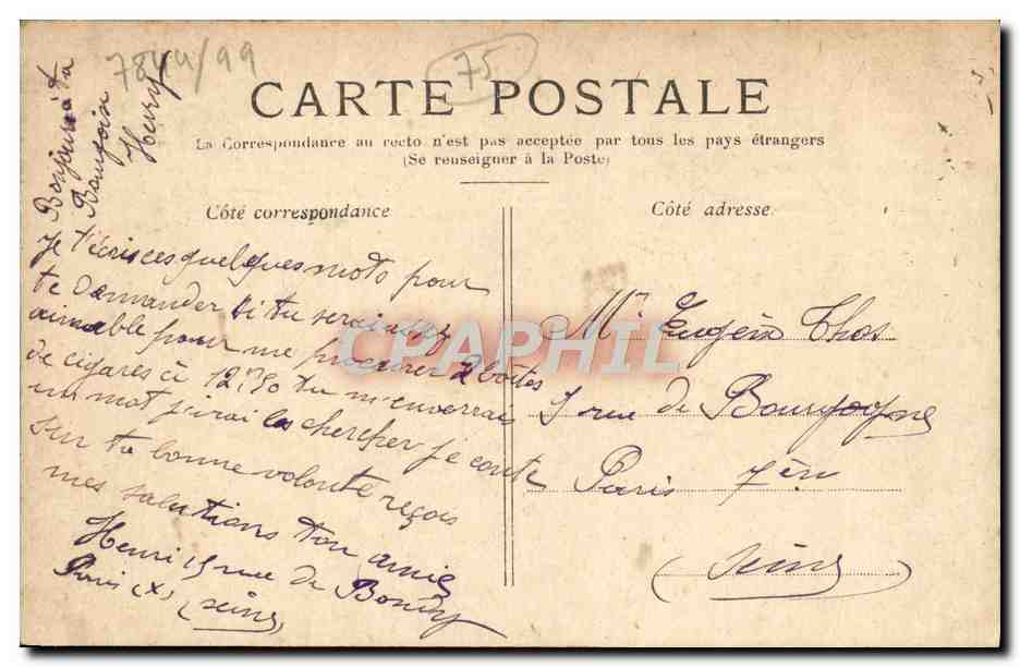 CPA Paris Le Grand Palais — Rückseite