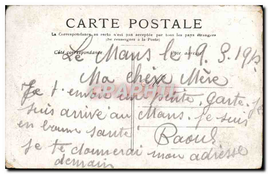 CPA Paris Le Grand Palais — Rückseite
