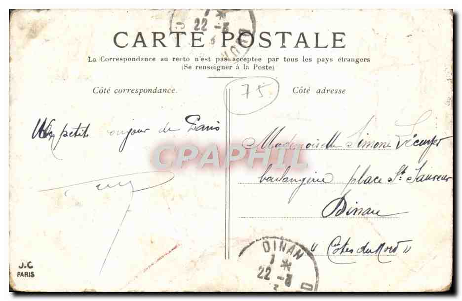 CPA Paris Le Grand Palais — Rückseite