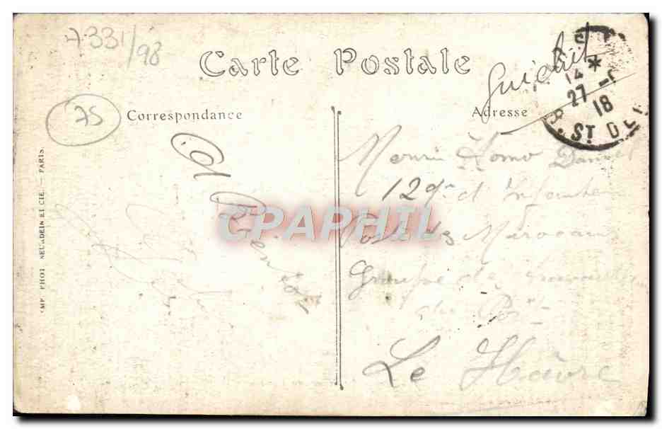 CPA Paris Le Nouveau Louvre — Rückseite