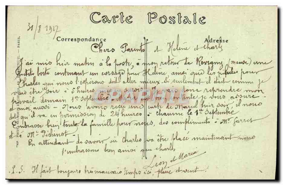 CPA Paris Le Nouveau Louvre — Verso