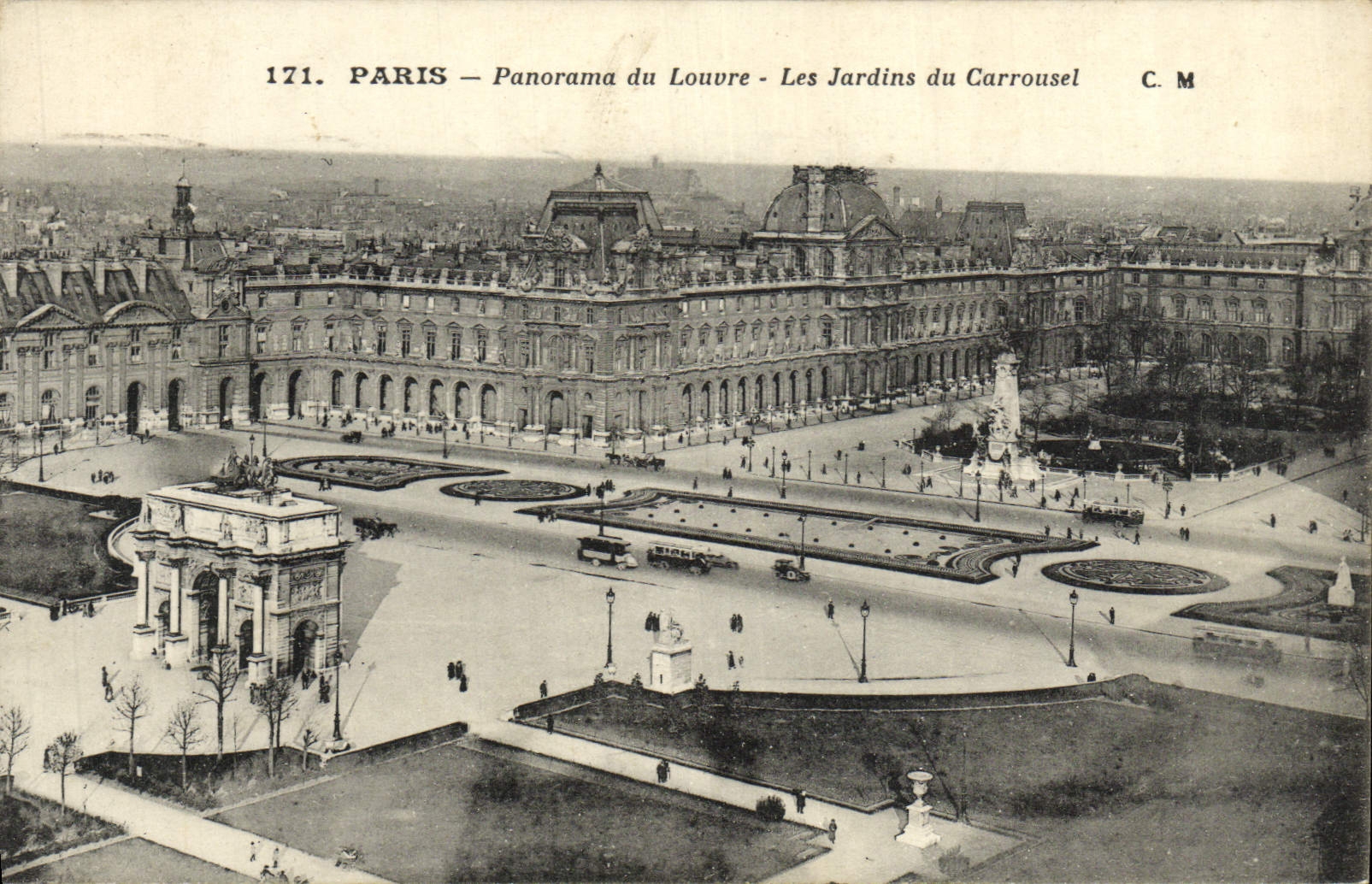 CPA Paris Panorama Du Louvre Les Jardins Du Carrousel