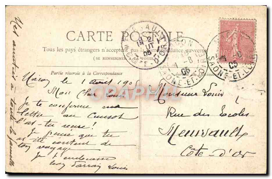 CPA Paris Le Lion De Belfort — Rückseite