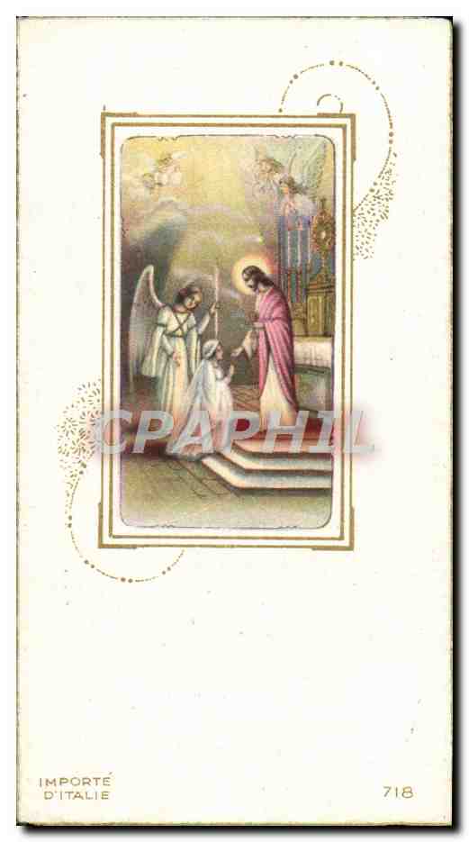 Image pieuse Communion Eglise Notre Dame du Voeu Cherbourg 5 juin 1947 Micheline Feron